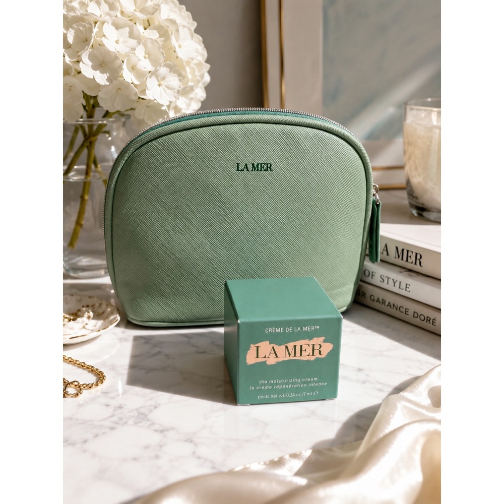 La Mer Crème de la Mer Moisturizing Cream 7ml New in Box + Cosmetic Bag
